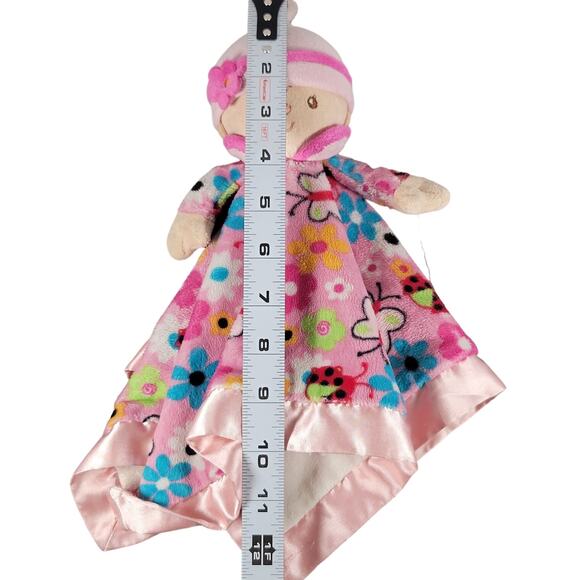 Douglas Baby Doll Lovey Security Blanket Pink Satin Trim Ladybugs 15" - Picture 3 of 11